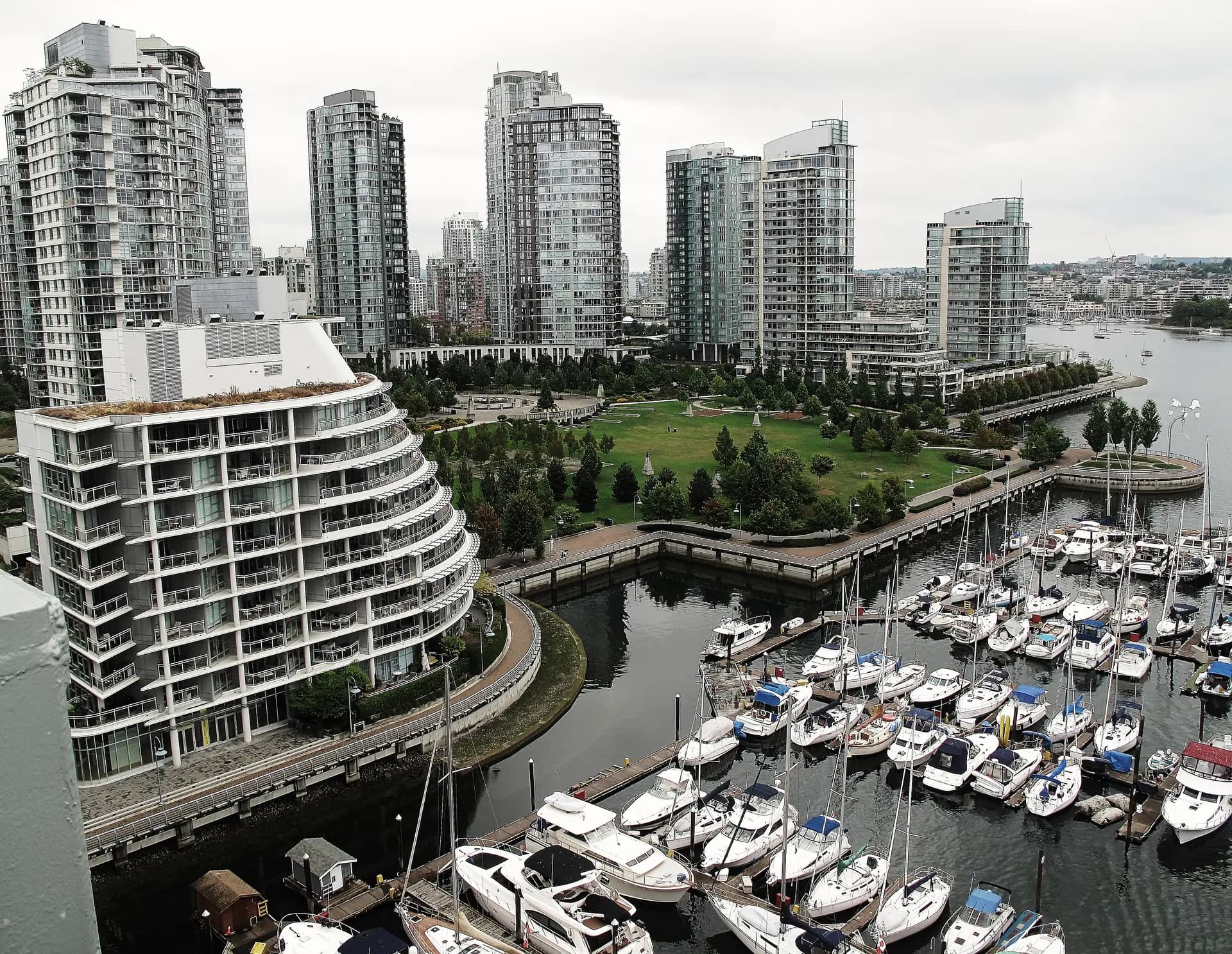 Yaletown waterfront and marina beside False Creek