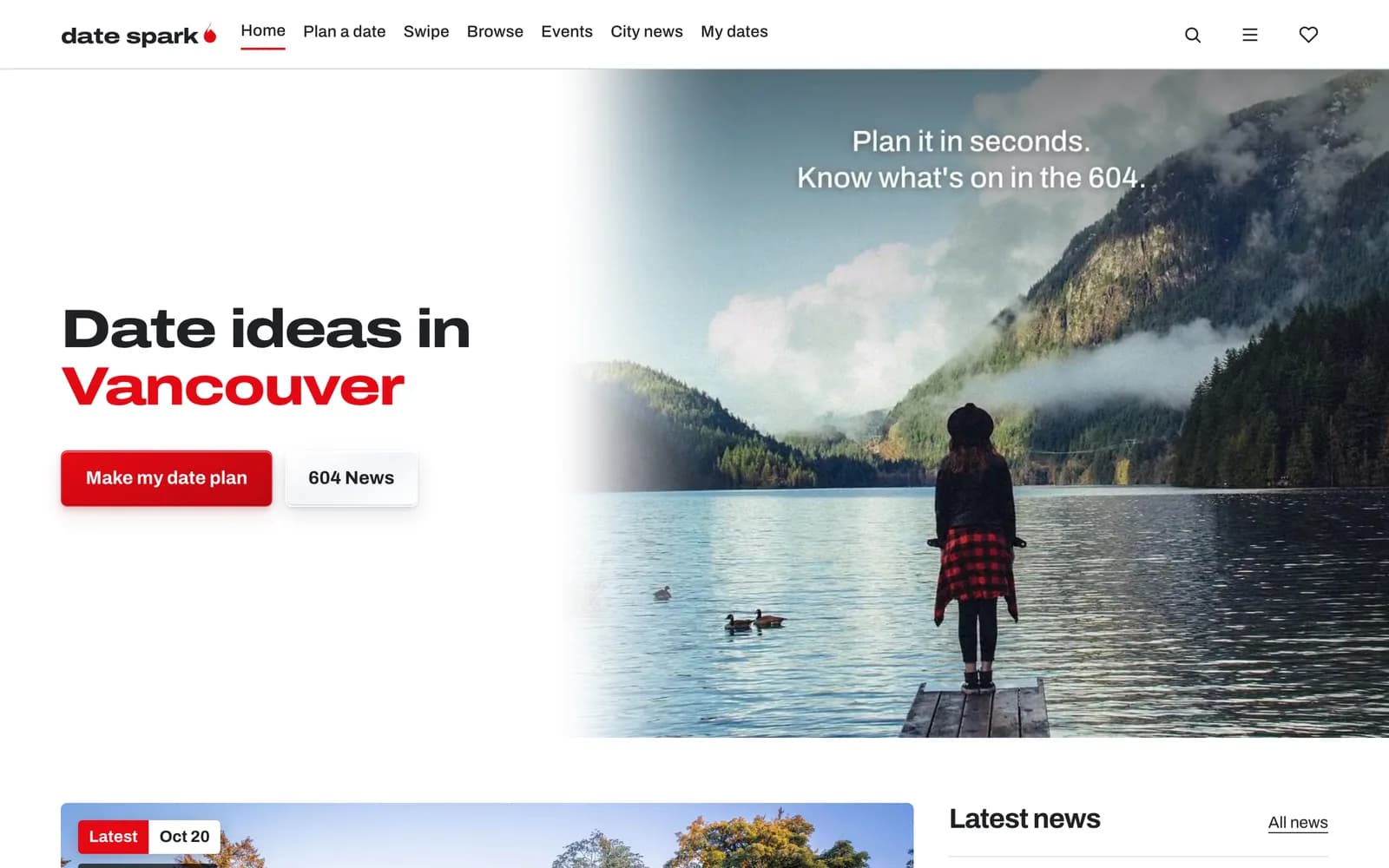 The Date Spark homepage