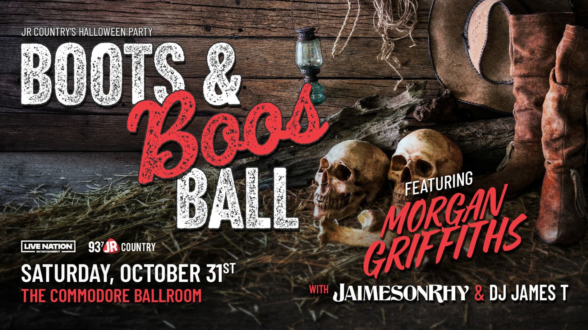 JR Country's Boots and Boos Halloween Party, Commodore Ballroom, Vancouver BC