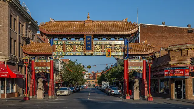 Chinatown Gate & Lanterns After Dark