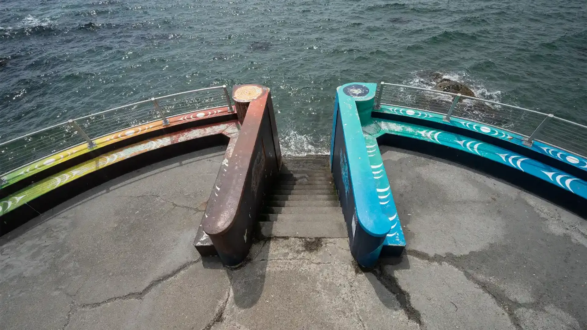 Secret Stairs Down to Spiral Beach, Holland Point, Dallas Road, Victoria BC