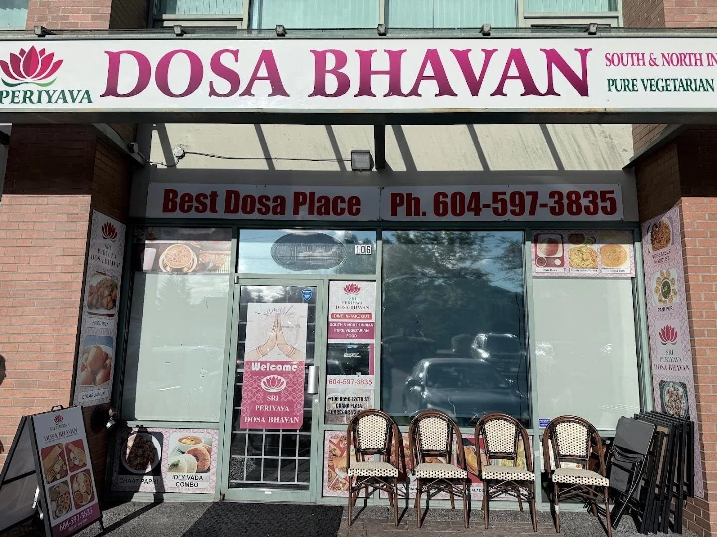 Pure-Veg Dosa Feast at Sri Periyava Dosa Bhavan, Newton, Chana Plaza on 120 St, Vancouver BC