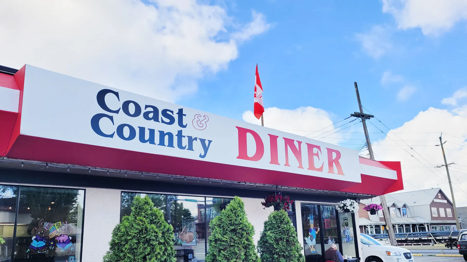 Early Breakfast at Coast & Country Diner, 56 Avenue, east Cloverdale, Vancouver BC