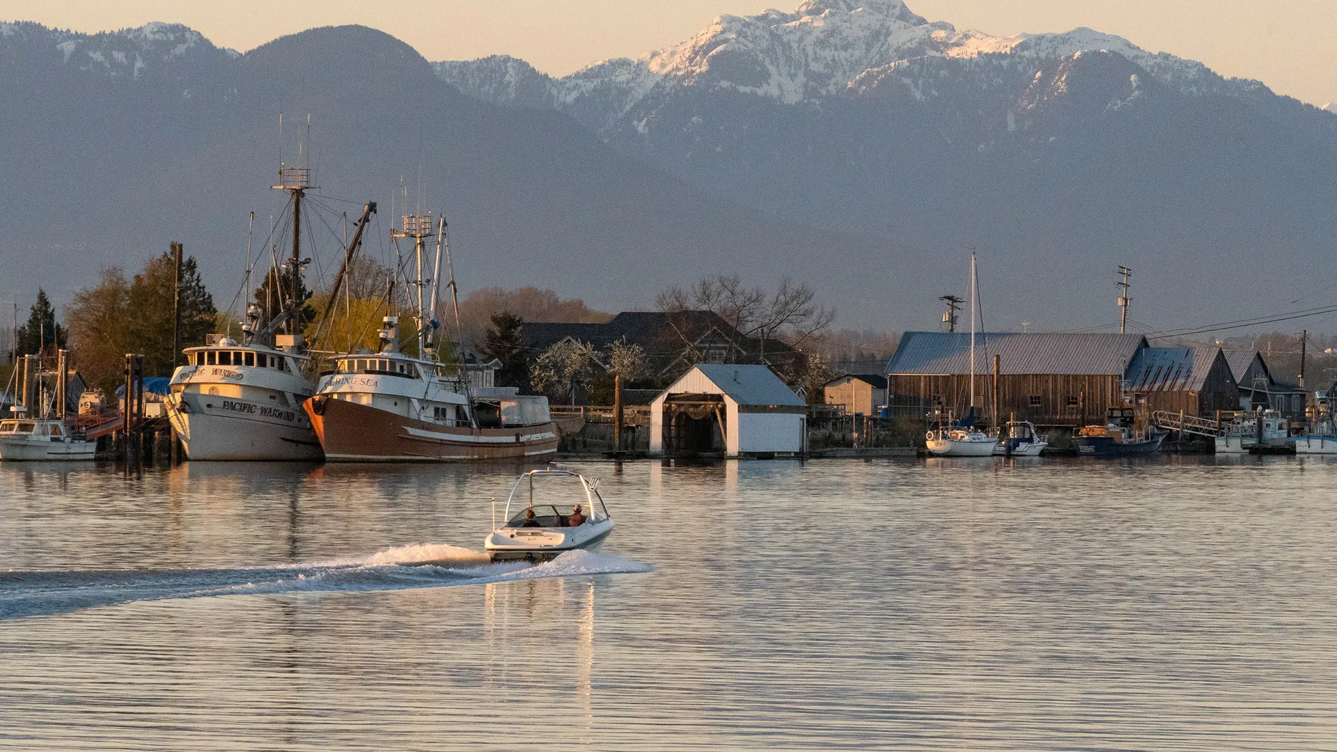 Waterfront Patio Seafood at Sharkey's, Chisholm Street, Ladner Harbour, Vancouver BC