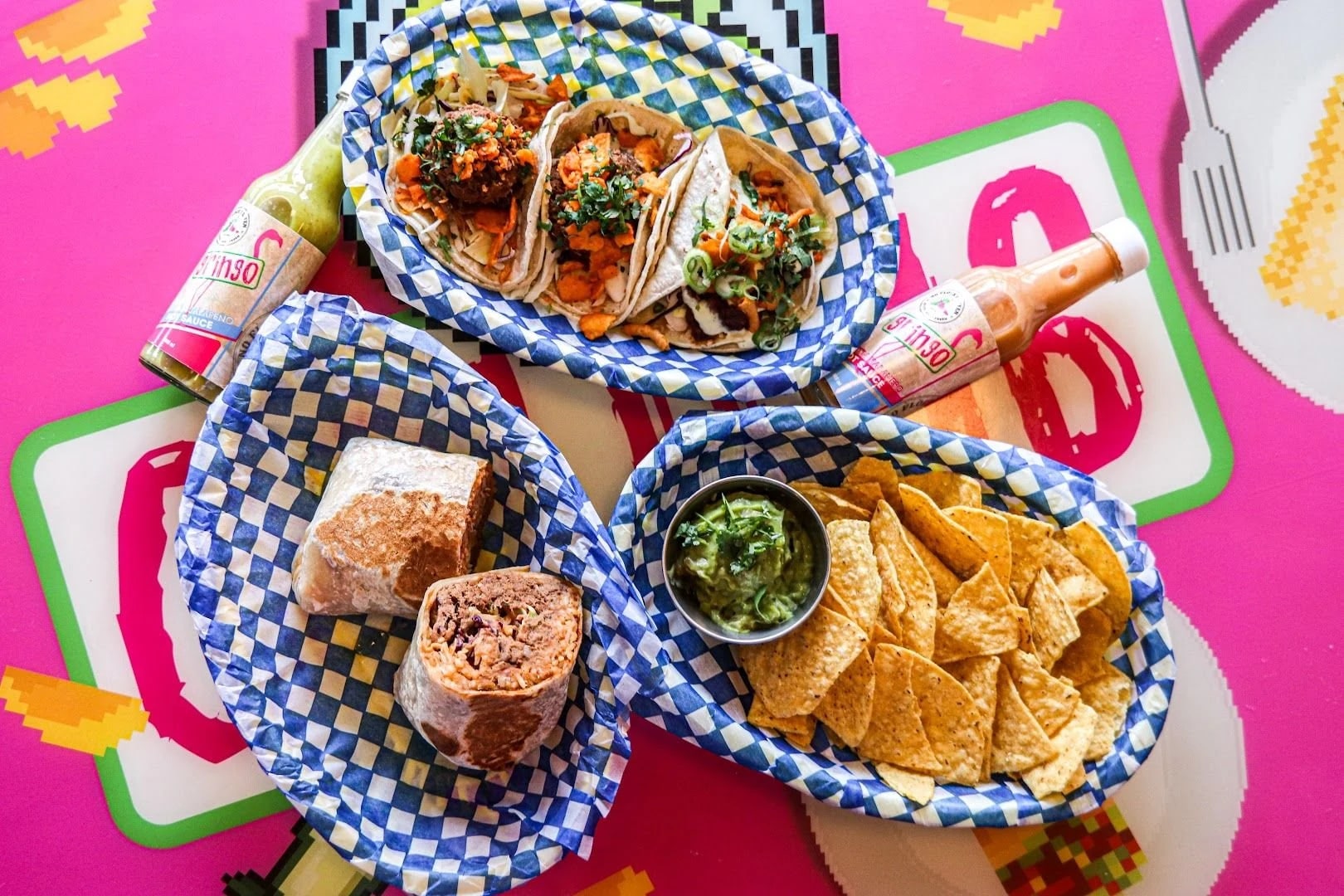 Tacos in Buckets at Gringo Gastown, Blood Alley Square, Gastown, Vancouver BC