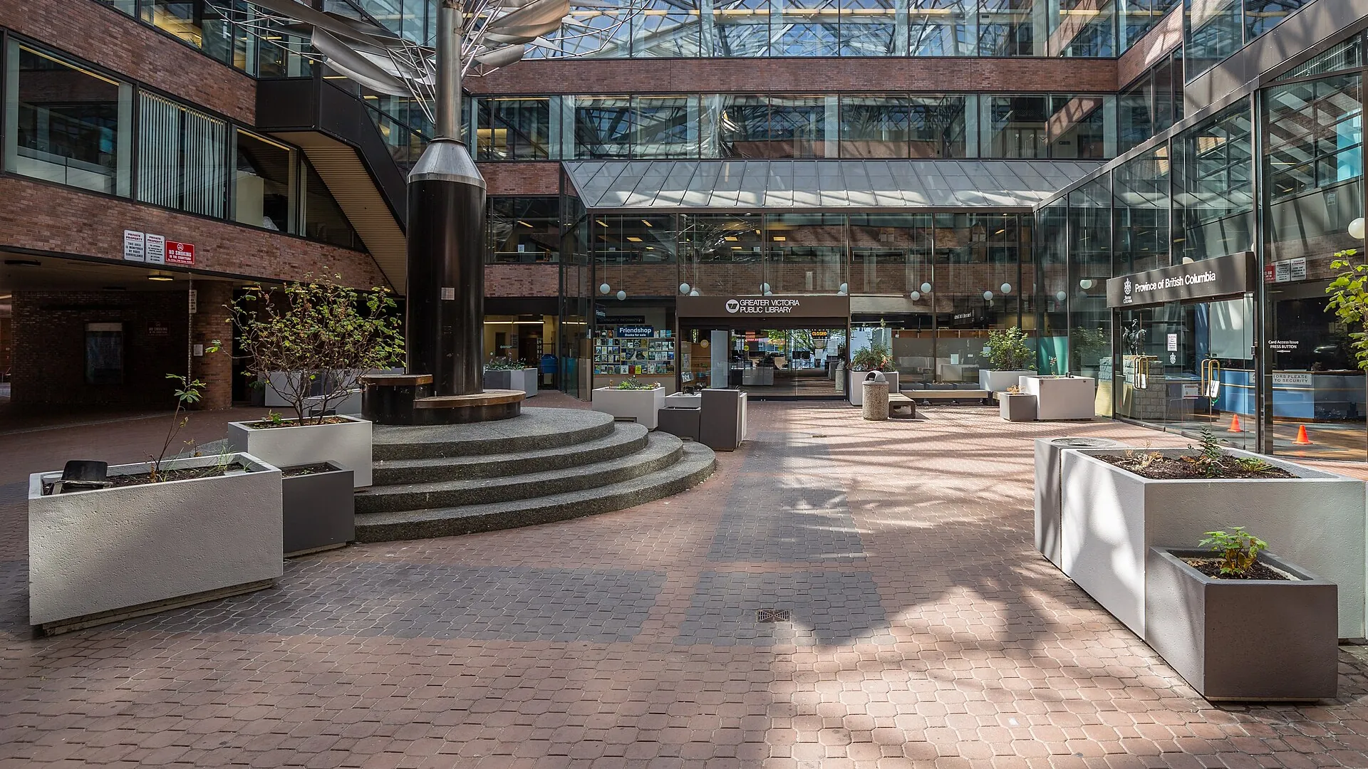 Hide Out in the Central Library Atrium, 735 Broughton St, Library Square, Downtown, Victoria BC