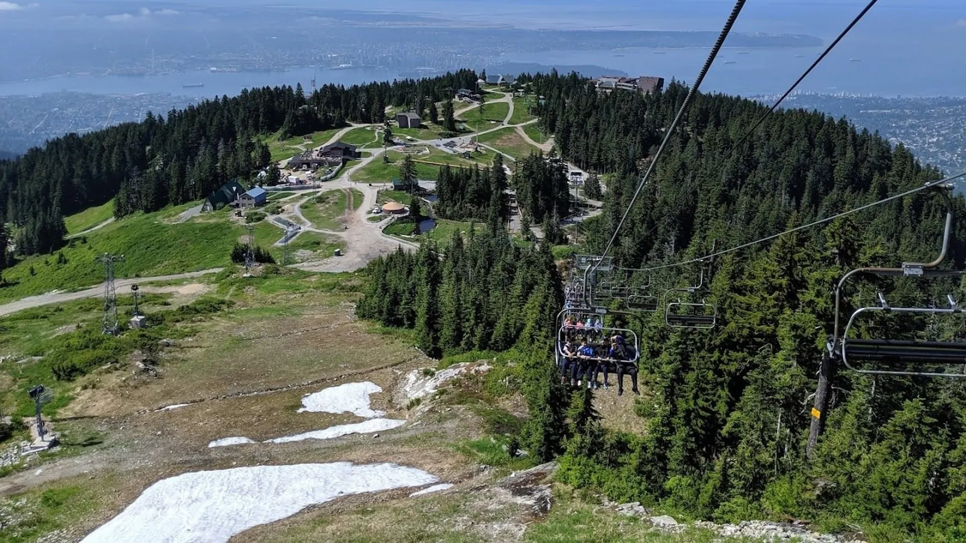 Sunset Special Skyride Up Grouse Mountain, Grouse Mountain Skyride base, Vancouver BC